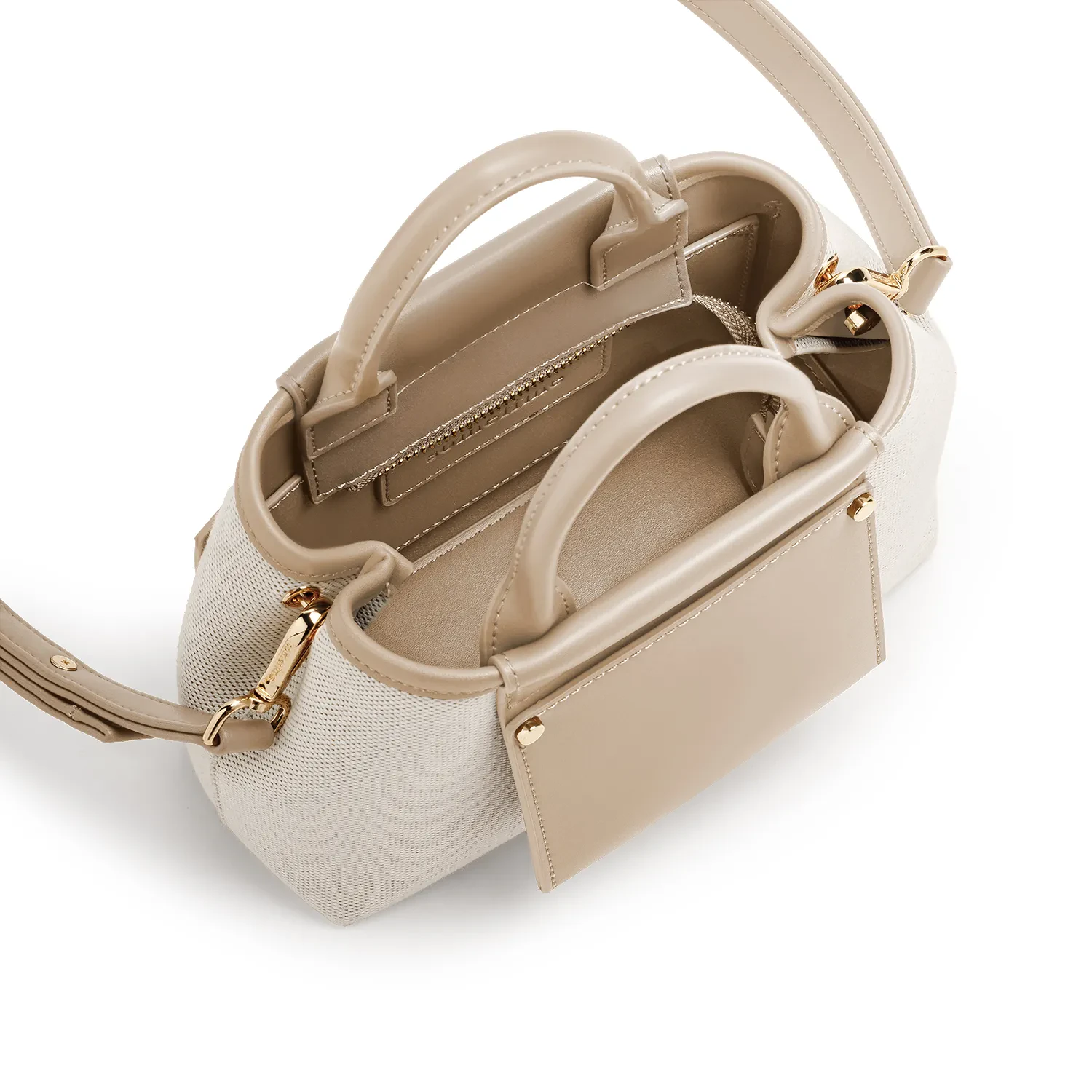 PICOLA TOP HANDLE BAG LUXE CANVAS - MILKTEA